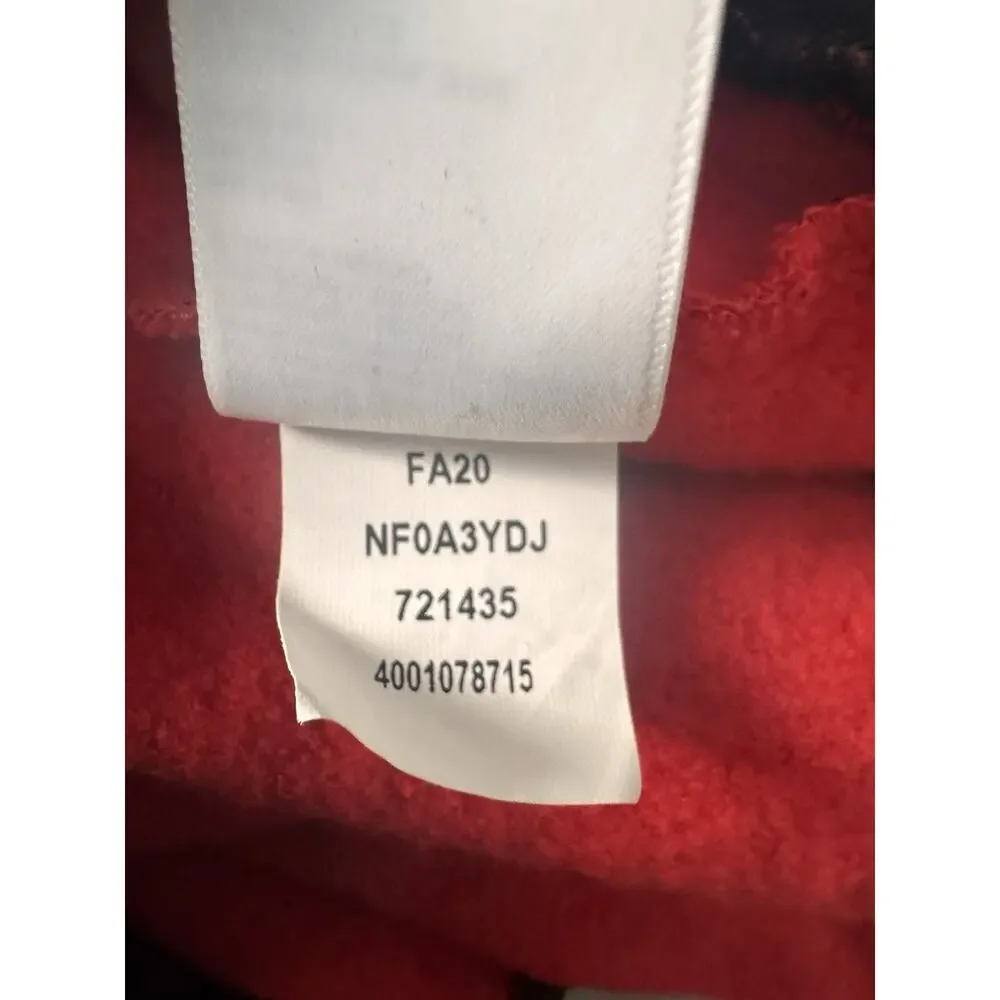 The North Face Unisex Red Black Plaid Buffalo Check Hoodie Pullover Sweatshirt M